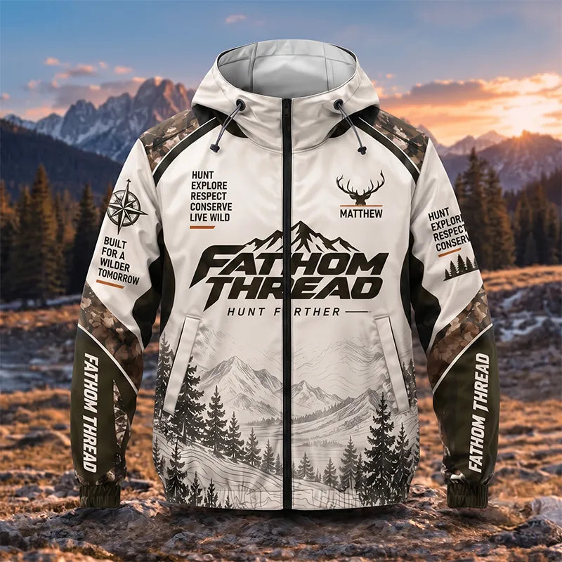 Personalized Hunting Mountain Outdoor Windbreaker Jacket