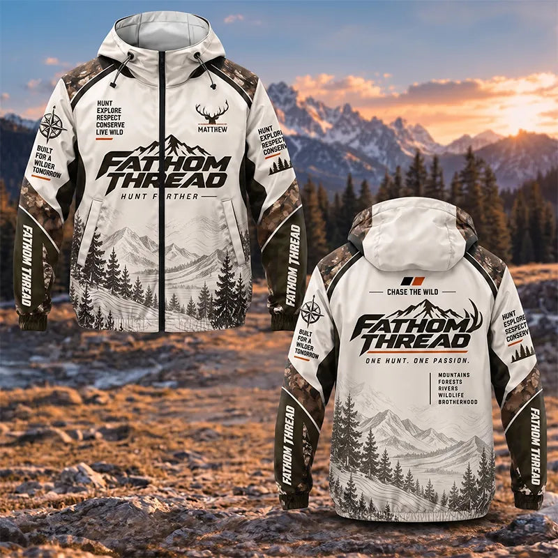 Personalized Hunting Mountain Outdoor Windbreaker Jacket