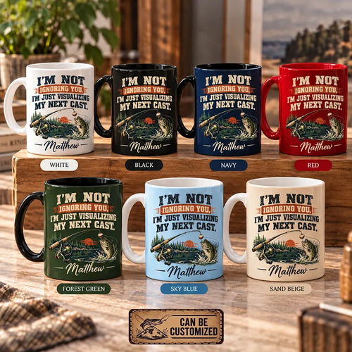 Personalized I'm Not Ignoring You Fishing Ceramic Mug