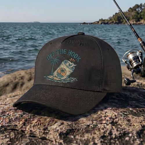 Off The Hook Retro Fishing Embroidered Cap