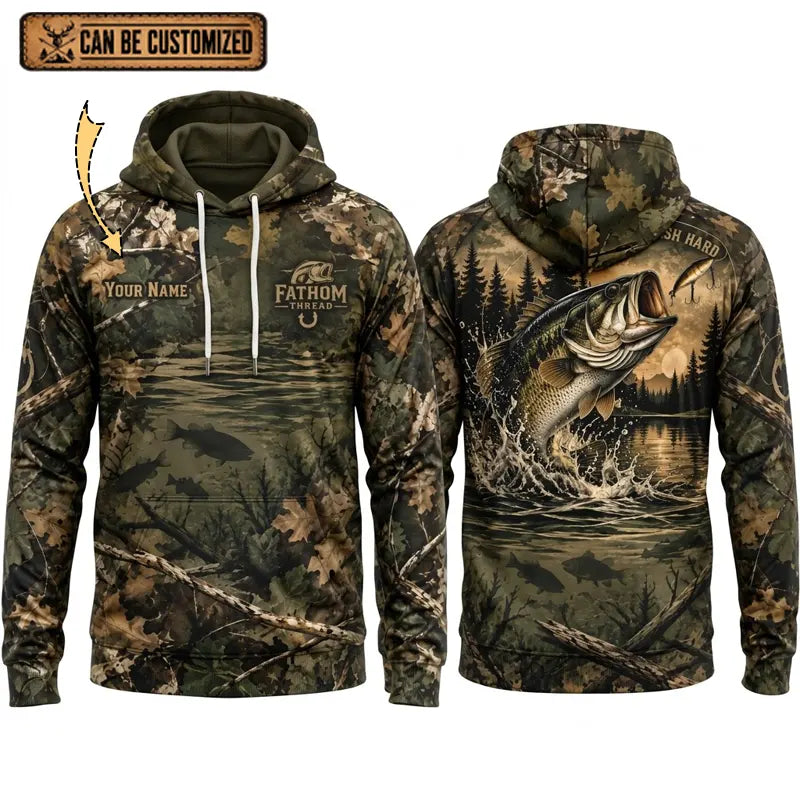 Fathom Thread Camouflage Personalized Fishing Hoodie