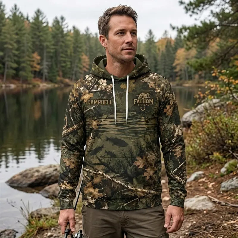 Fathom Thread Camouflage Personalized Fishing Hoodie