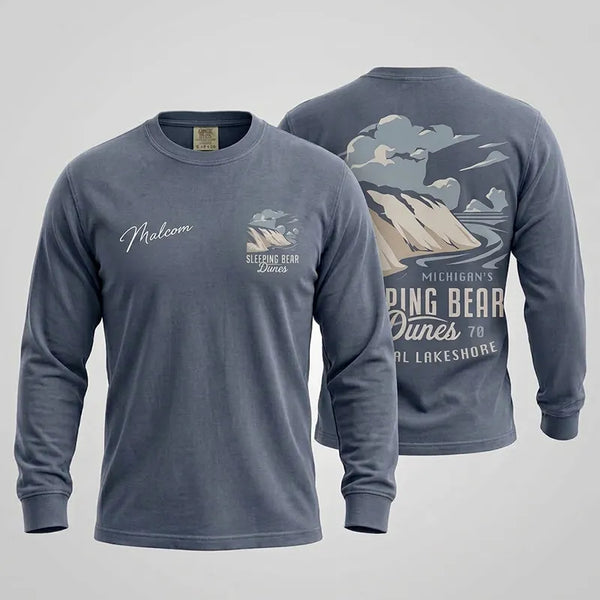 Personalized Sleeping Bear Dunes Michigan Vintage Long Sleeve Shirt