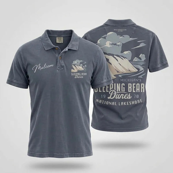 Personalized Sleeping Bear Dunes Michigan Vintage Polo Shirt