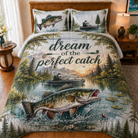 Dream of the Perfect Catch Fishing Quilt Bedding Set
