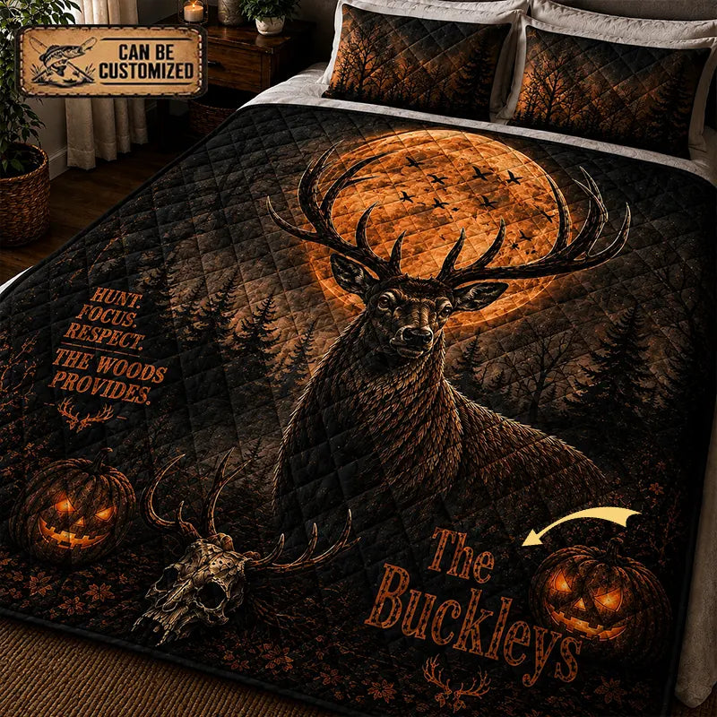 Customized Deer Hunting Quilt Bedding Set