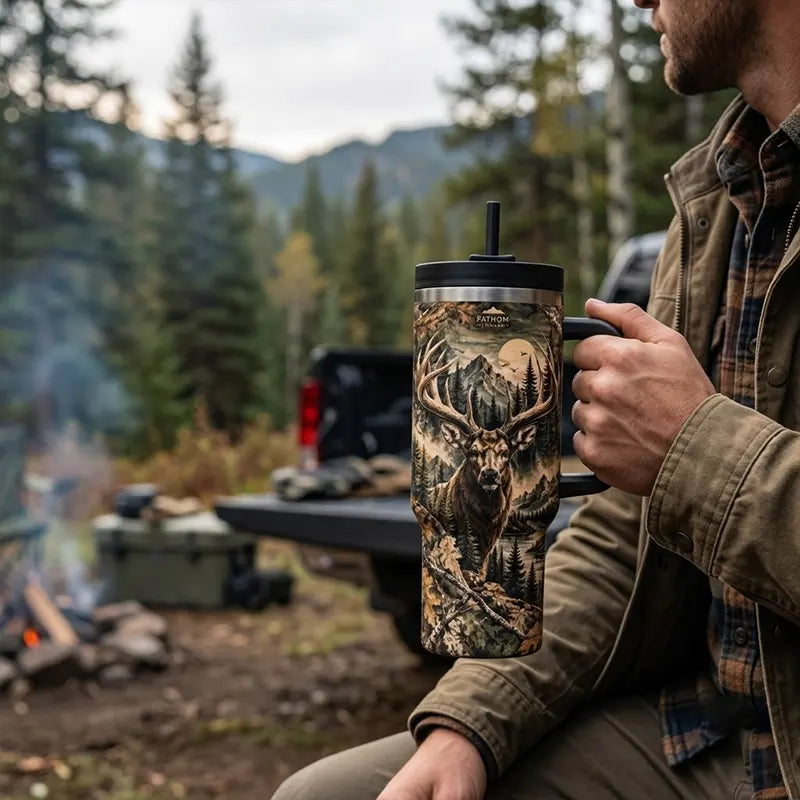 Hunting Lifestyle Deer Fathom Thread 40oz Tumbler