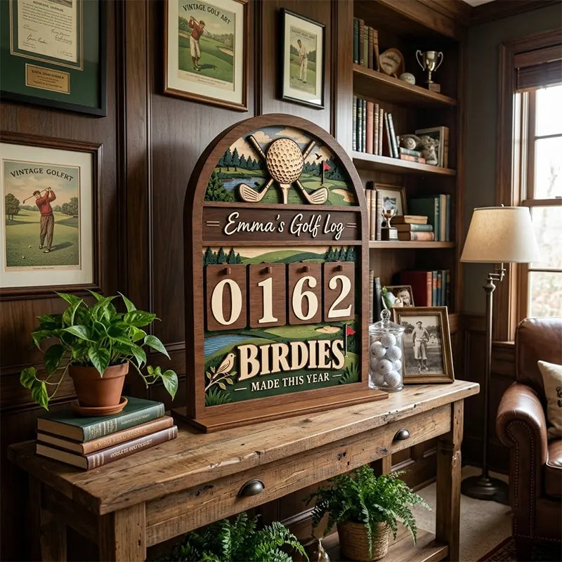 Custom Emma's Golf Log Personalized Wooden Trackers