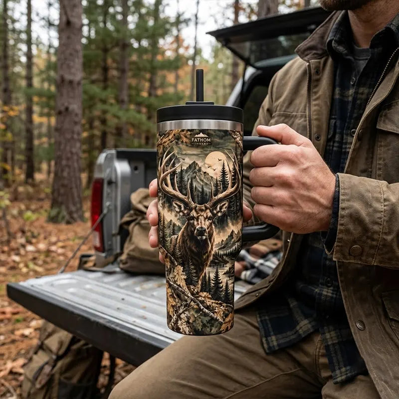 Hunting Lifestyle Deer Fathom Thread 40oz Tumbler