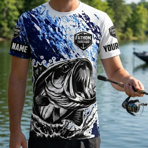 Personalized Keep Calm And Go Fishing Bass Fish T-Shirt