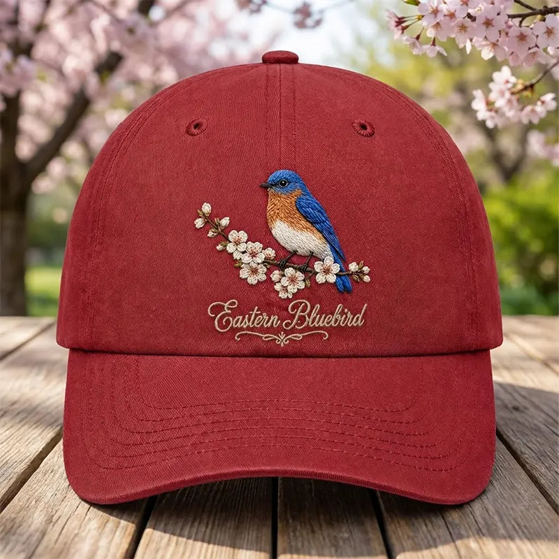 Bird Watching Bird Species Eastern Bluebird Embroidered Cap