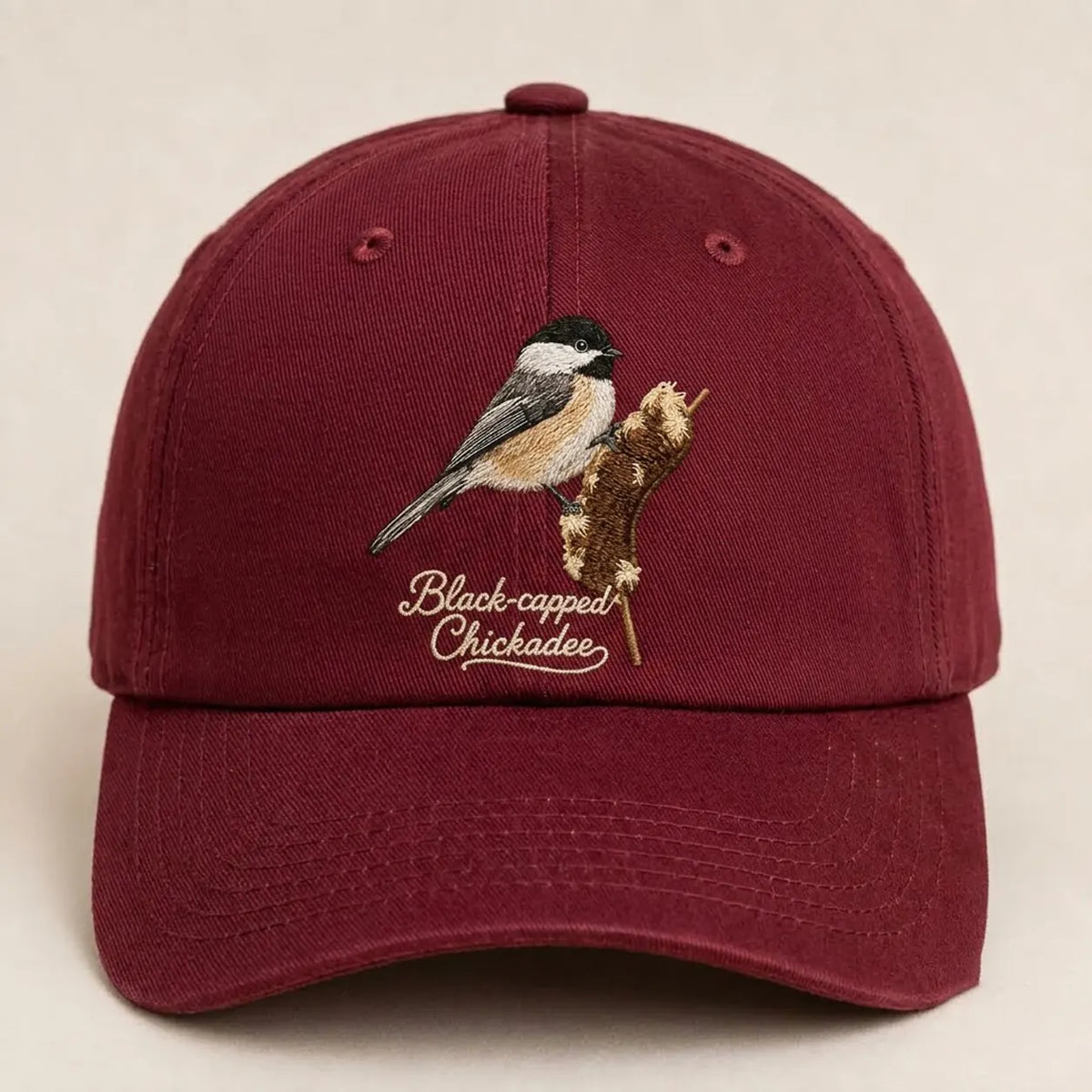 Bird Watching Bird Species Black-capped Chickadee Embroidered Cap