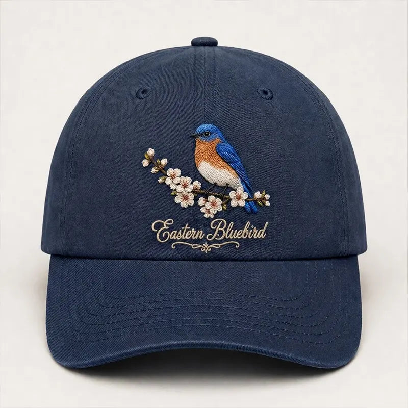 Bird Watching Bird Species Eastern Bluebird Embroidered Cap