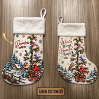 Personalized Winter Birds Christmas Stocking