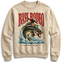 Bass Rodeo Cowboy Fishing Vintage Sweater