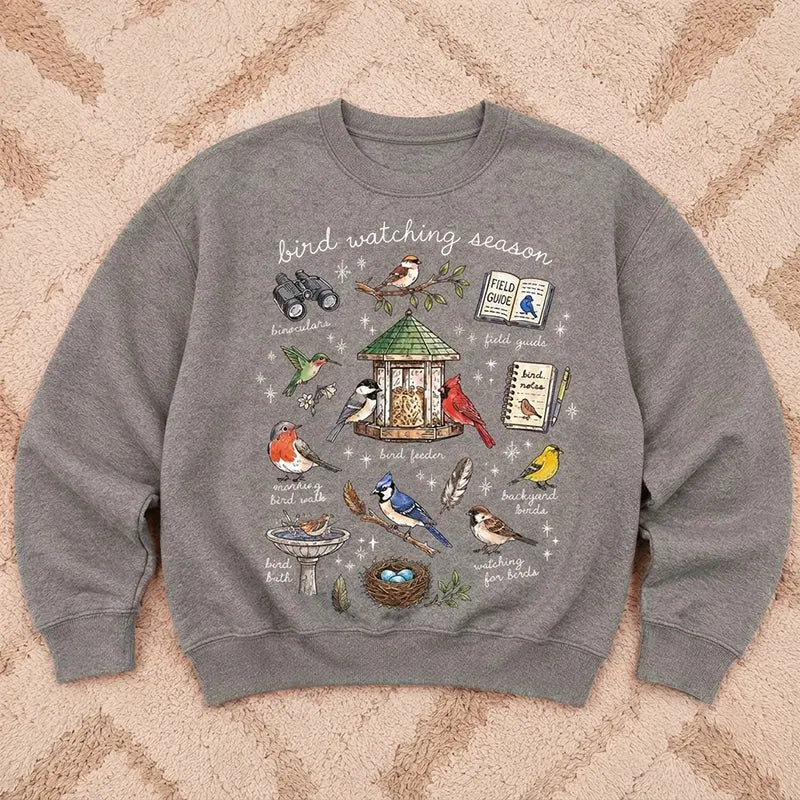 Bird Watching Season Vintage Nature Sweater