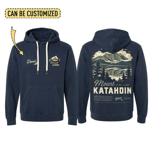 Personalized Mount Katahdin Vintage Hiking Hoodie