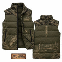 Personalized Fishing Camouflage Quilted Puffer Vest