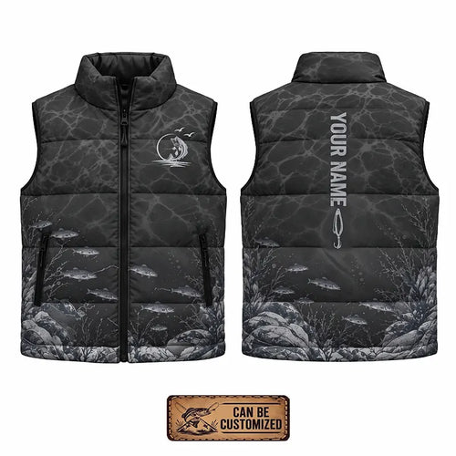 Personalized Underwater Fishing Water Ripple Puffer Vest