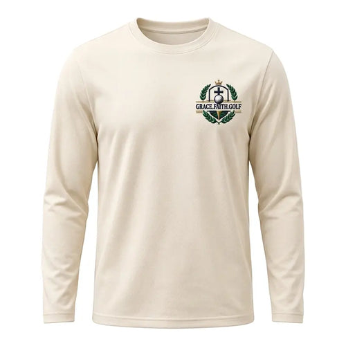 Grace Faith Golf Christian Embroidered Long Sleeve Shirt