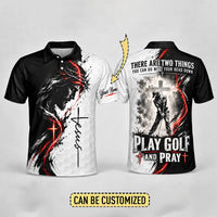 Jesus Play Golf And Pray Christian Polo Shirt