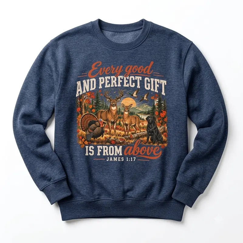 Every Good And Perfect Gift From Above Vintage Wildlife Outdoor Sweater