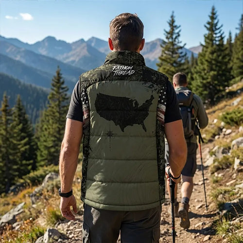 Fathom Thread American Flag Camo Tactical Puffer Vest