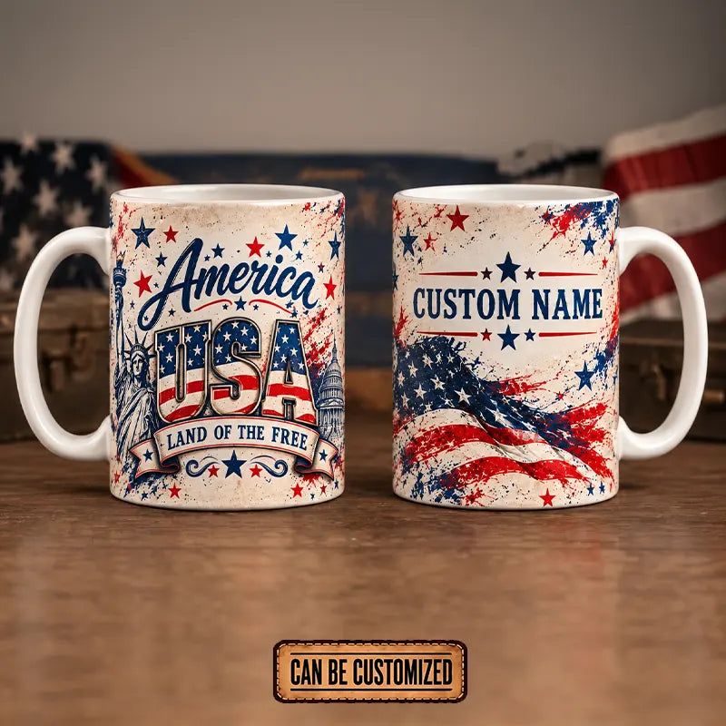 Personalized America USA Land Of The Free 250th Anniversary Patriotic Mug