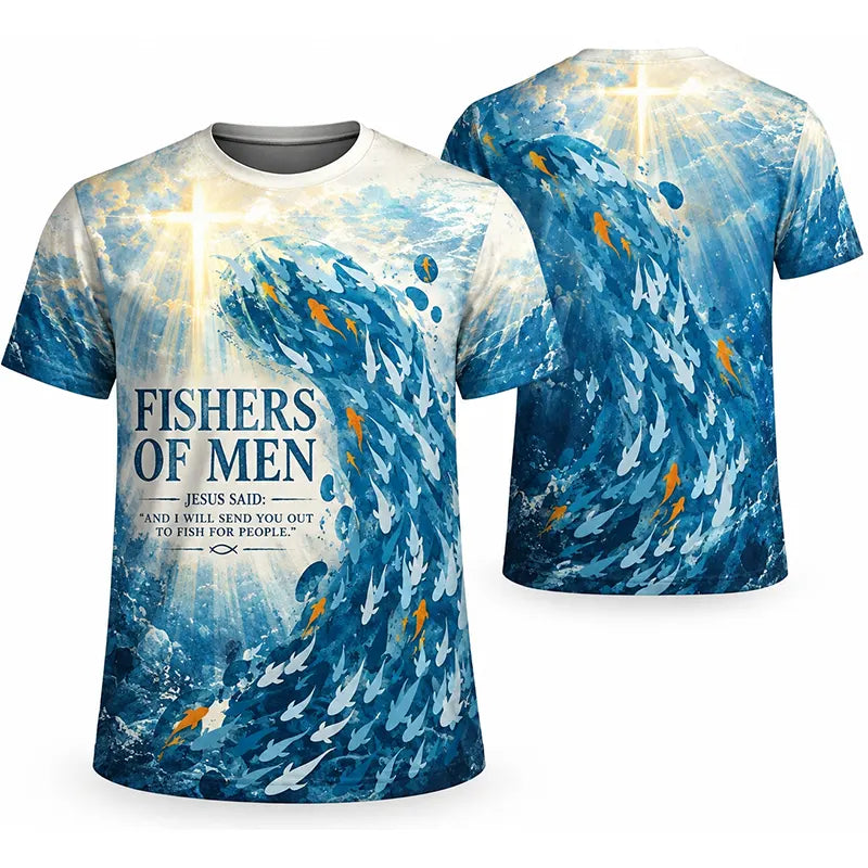 Fishers of Men Christian Catholic Faith All Over Print T-Shirt