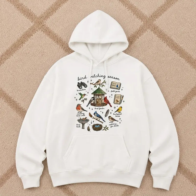 Bird Watching Season Vintage Nature Hoodie