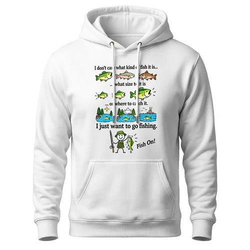 I Just Want To Go Fishing Fish On Hoodie