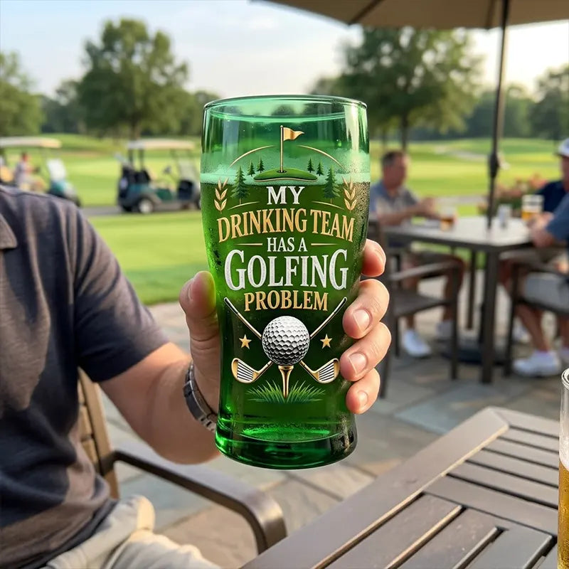 Funny Golfing My Drinking Team Has A Golfing Problem Drinking Glass