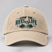 Livin' The Reel Life Vintage Salmon Fishing Embroidered Cap