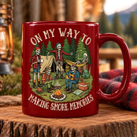 Making Smore Memories Camping Skeletons Ceramic Mug