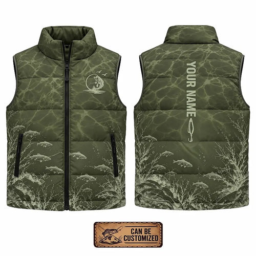 Personalized Underwater Fishing Water Ripple Puffer Vest