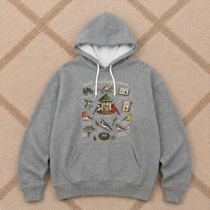 Bird Watching Season Vintage Nature Hoodie