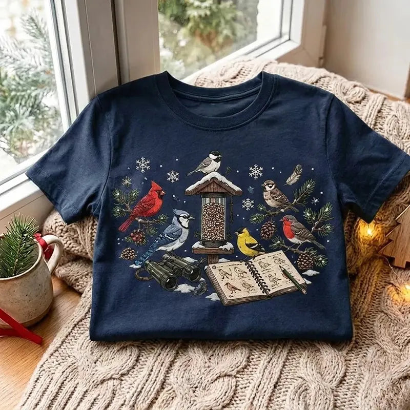 Vintage Bird Watching North American Birds  T-Shirt