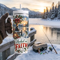 Hooked on Faith 40oz Christmas Fishing Tumbler