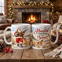 Huntin' Through The Snow Christmas Hunting Ceramic Mug
