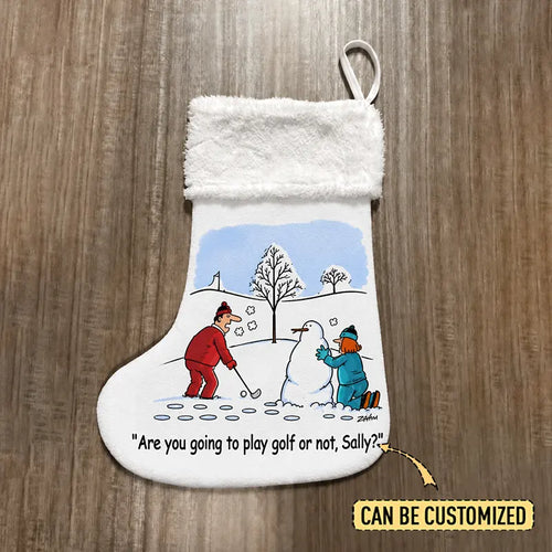 Personalized Golf in the Snow Christmas Stocking