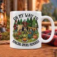 Making Smore Memories Camping Skeletons Ceramic Mug