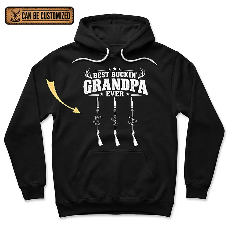 Personalized Best Buckin' Grandpa Ever Hunting Hoodie