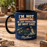 Personalized I'm Not Ignoring You Fishing Ceramic Mug