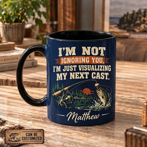 Personalized I'm Not Ignoring You Fishing Ceramic Mug