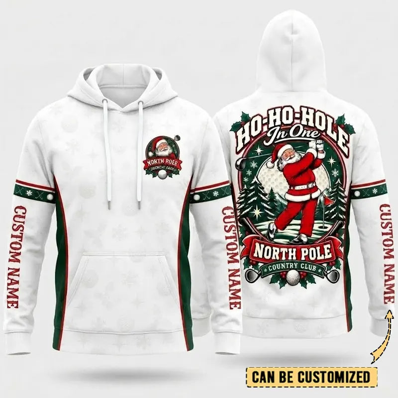 Ho Ho Hole Personalized Christmas Golf Hoodie