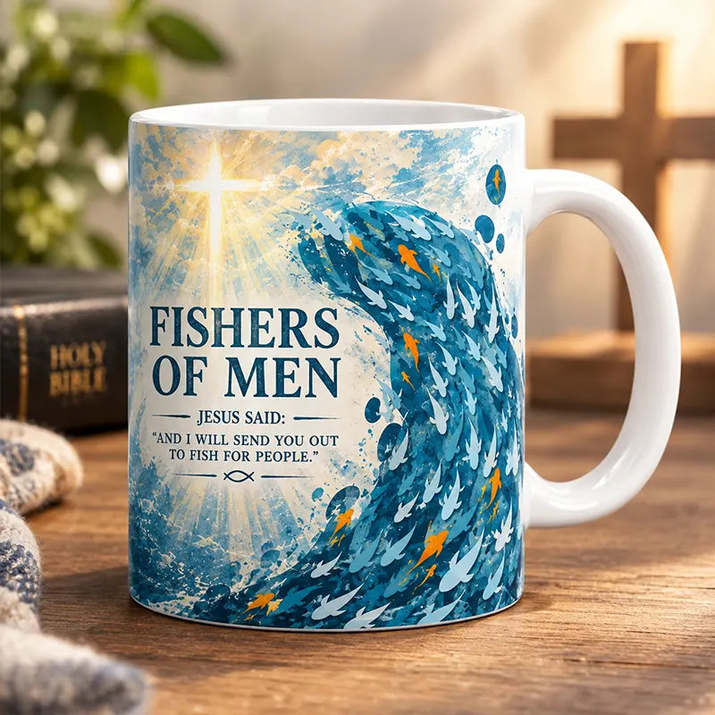 Fishers of Men Christian Faith Bible Quote Ceramic Mug