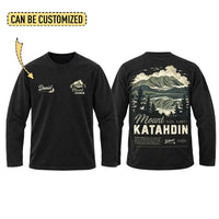 Personalized Mount Katahdin Vintage Hiking Long Sleeve Shirt