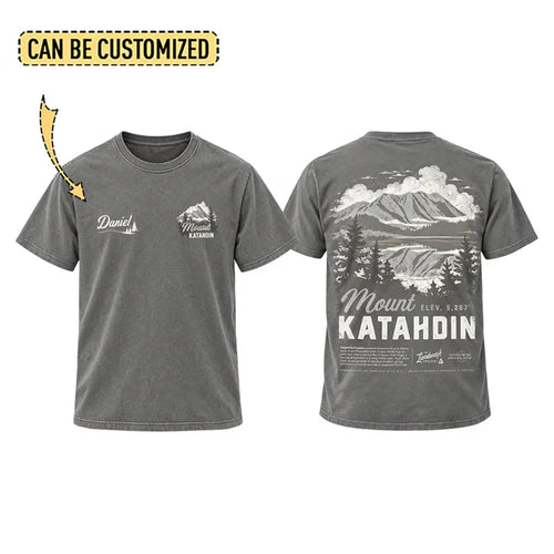 Personalized Mount Katahdin Vintage Hiking T-Shirt