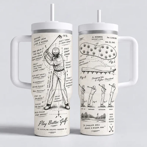 Play Better Golf Discipline Creates Freedom Personalized 40oz Golf Tumbler