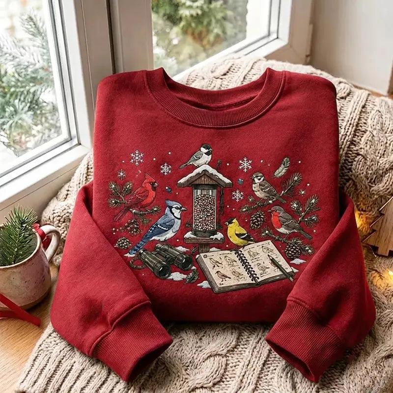 Vintage Bird Watching North American Birds Sweater